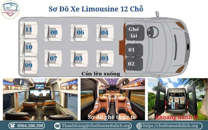 Sơ đồ xe Limousine 12 chỗ